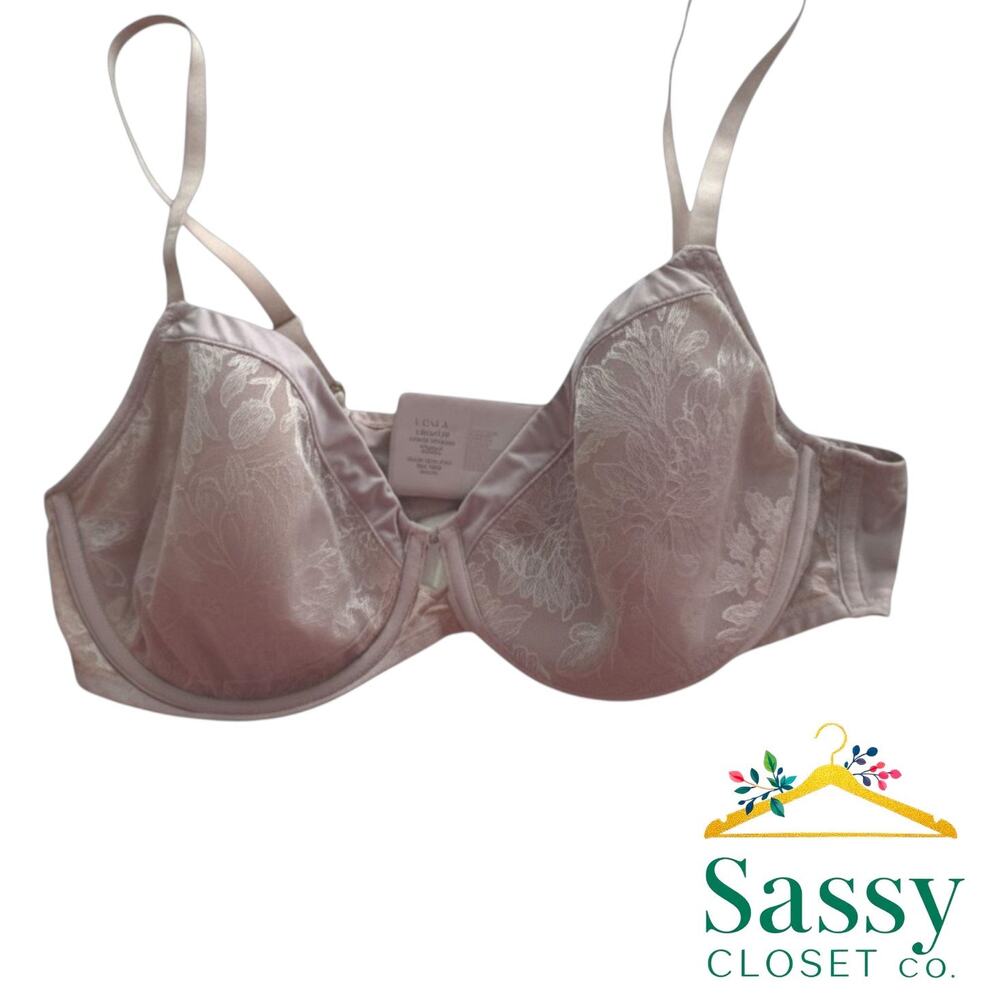 Soma Perfect Coverage Bra 38C Warm Amber Lace Spacer Padding Lined EUC